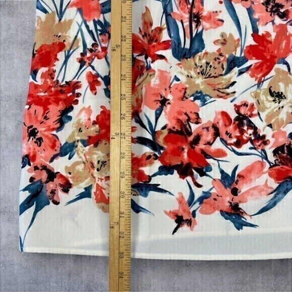 Fabrik Dress Womens Medium Floral Print Round Neck Knee Length Bohemian Coastal - Picture 12 of 14